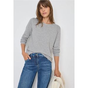 Cecil Dames Gestructureerde trui met ronde hals in Zilver, Gr: L