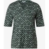 Cecil Dames Shirt met minimale print in Groen, Gr: M