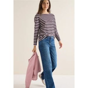 Cecil Dames Gestreept basic shirt in Rood, Gr: L