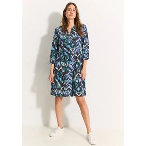 Cecil Dames Tuniekjurk met print in Blauw, Gr: XS