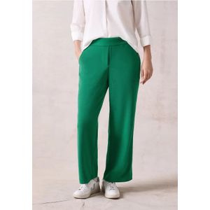 Cecil - Losse Broek - Groen - Dames - Hoge Taille - Zachte Corduroy