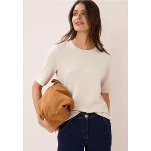 Cecil - Sweatshirt - Oat Milk Beige - Met Splitjes Opzij