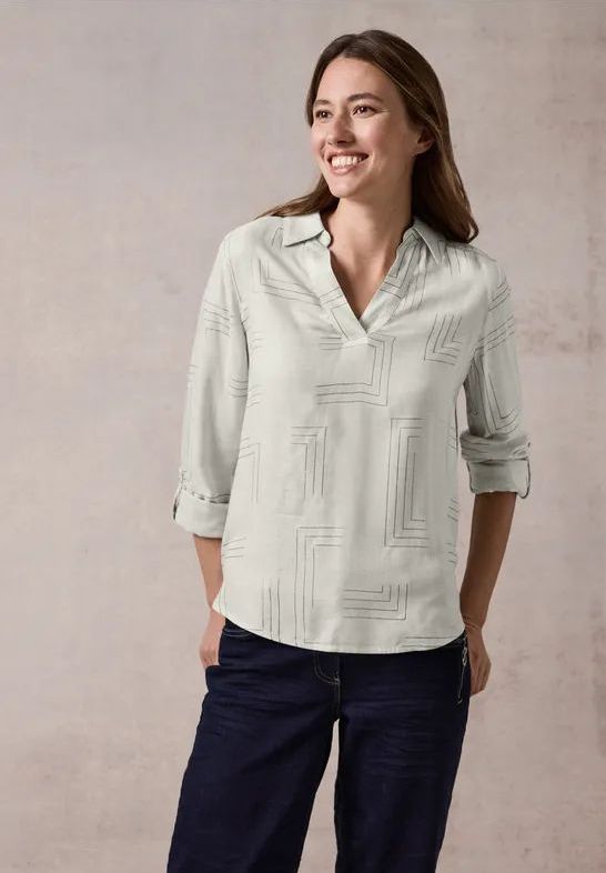 Cecil - Blouse - Beige - Dames - Met Folieprint