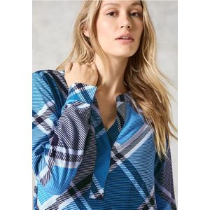 Cecil Dames Geruite blouse in Blauw, Gr: L