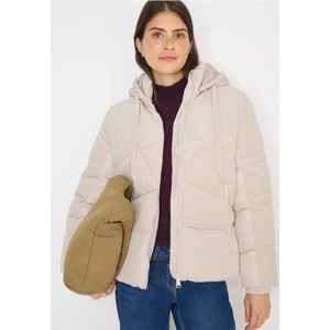 Cecil Dames Pufferjack met ribfluwelen mix in Wit, Gr: 3XL