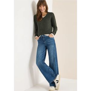 Cecil Dames Trui met V-hals in Groen, Gr: 3XL