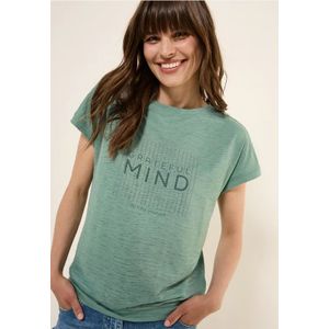 Cecil Dames Shirt met burn-out look in Groen, Gr: XXL