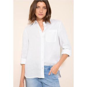 CECIL - Damesblouse - Lichtgewicht Linnen - Blauw - Lange Mouwen