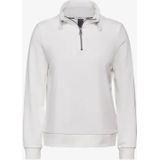 Cecil - B302954 - Sweatshirt - Wit - Opstaande Kraag met Trekkoord