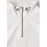 Cecil - B302954 - Sweatshirt - Wit - Opstaande Kraag met Trekkoord