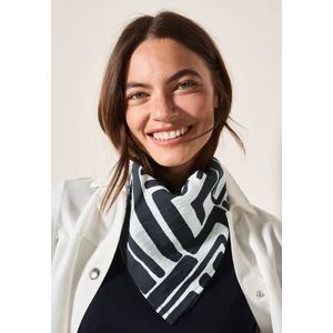 Cecil Dames Sjaal met patroon in Blauw, Gr: One size