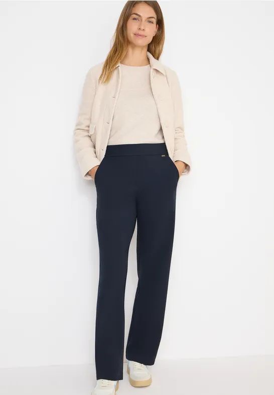 Cecil - Neele - Damespantalon - Blauw - High Waist - Loose Fit