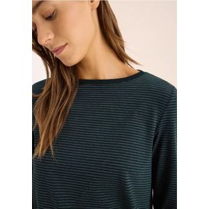 Cecil Dames Shirt met ton-sur-ton strepen in Groen, Gr: L