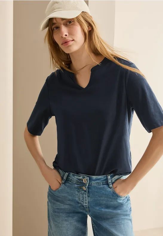 CECIL - Effen Tuniek - Katoen-Modaalmix - Casual Outfit