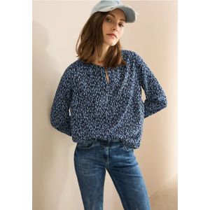 Cecil Dames Gedessineerde blouse in Blauw, Gr: S