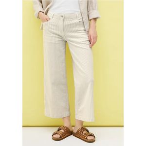 Cecil Dames Gestreepte broek Wide Legs in Beige, Gr: 25
