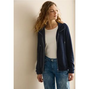 Cecil Dames Sweatjack met textuur in Blauw, Gr: XS