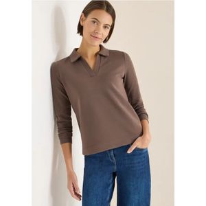 Cecil Dames Poloshirt in effen kleur in Beige, Gr: L