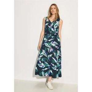 Cecil Dames Viscose jurk met print in Groen|Wit, Gr: XXL