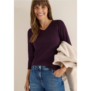 Cecil Dames Shirt met lange mouwen en V-hals in Rood, Gr: XS