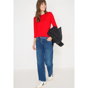 Cecil - Shirt - Pumkin Orange - 3/4 Mouwen - Met Boothals