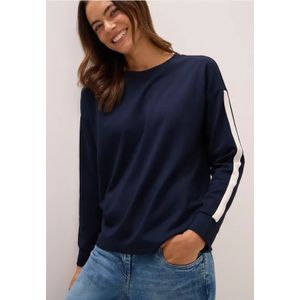 Cecil Dames Sweater met streepjes in Blauw, Gr: L