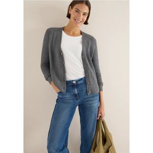 Cecil Dames Vest met gebreide details in Grijs, Gr: 3XL