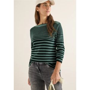 Cecil Dames Trui met strepen in Groen, Gr: 3XL