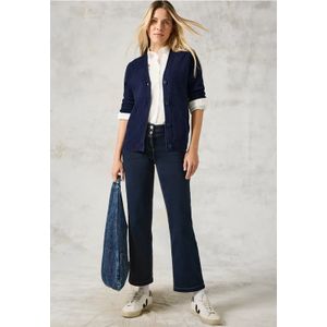 Cecil Dames Vest met gebreid patroon in Blauw, Gr: XXL