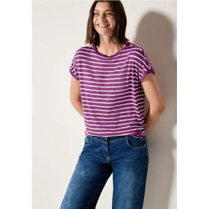 Cecil Dames Gestreept shirt in Pink, Gr: XXL