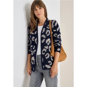 Cecil Dames Open vest van verengaren in Blauw, Gr: XL