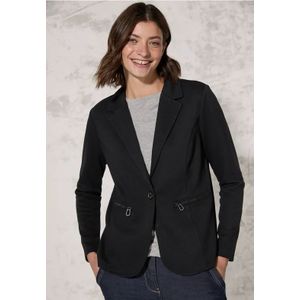 Cecil Dames Piquèe blazer in Zwart, Gr: XL