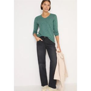 Cecil Dames Trui met V-hals in Groen, Gr: 3XL