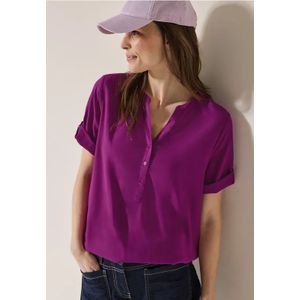 Cecil Dames Blouse met korte mouwen in effen kleur in Pink, Gr: XS