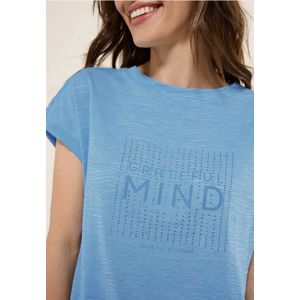 Cecil Dames Shirt met burn-out look in Blauw, Gr: L