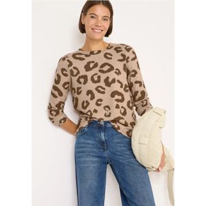 Cecil Dames Zacht leo shirt in Beige, Gr: S