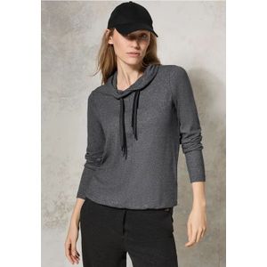 Cecil - Dames Shirt - Grijs - Sjaalkraag - Lange Mouwen