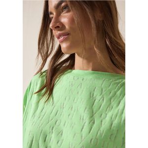 Cecil Dames T-shirt met wording in Groen, Gr: L