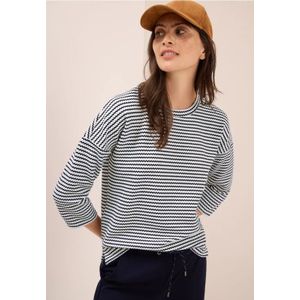 Cecil Dames Gestreept shirt met structuur in Blauw, Gr: L