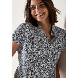 Cecil Dames Gedessineerde blouse in Blauw, Gr: XXL