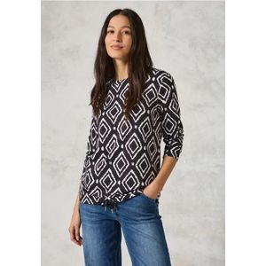 Cecil - Bedrukt Shirt - Grijs - Lange Mouwen - Katoen