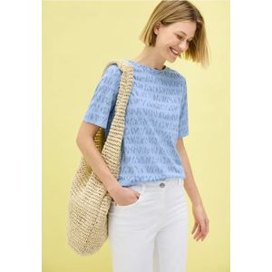 Cecil Dames Shirt met burn-out look in Blauw, Gr: XS