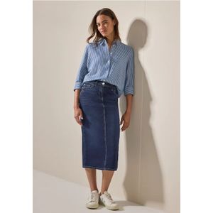 CECIL - Denim Rok - Midi - Zijsplitten - 5-Pocket - Comfortabel