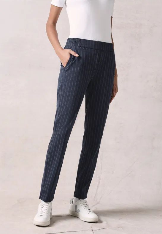 Cecil Dames Gestreepte broek in Blauw, Gr: XXL