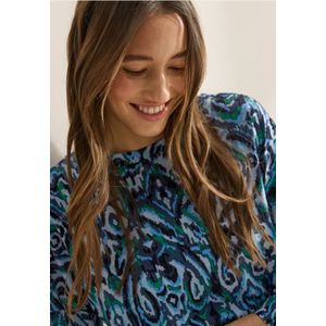 Cecil Dames Shirt met patroon in Blauw, Gr: XXL