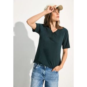 Cecil Dames Tuniek T-shirt in effen kleur in Groen, Gr: XS
