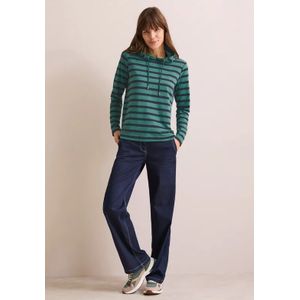 Cecil Dames Gestreepte hoodie in Groen, Gr: XXL