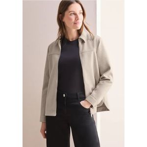 CECIL - B212559 - Tussenjas - Desert Beige Melange - Ritssluiting, Zijzakken, Afgeronde Zoom