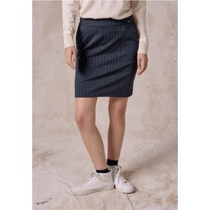 Cecil Dames Rok met krijtstrepen in Blauw, Gr: 3XL