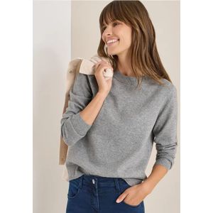 Cecil - Gebreide Trui - Sporty Grey Melange - Ronde Hals - Regular Fit